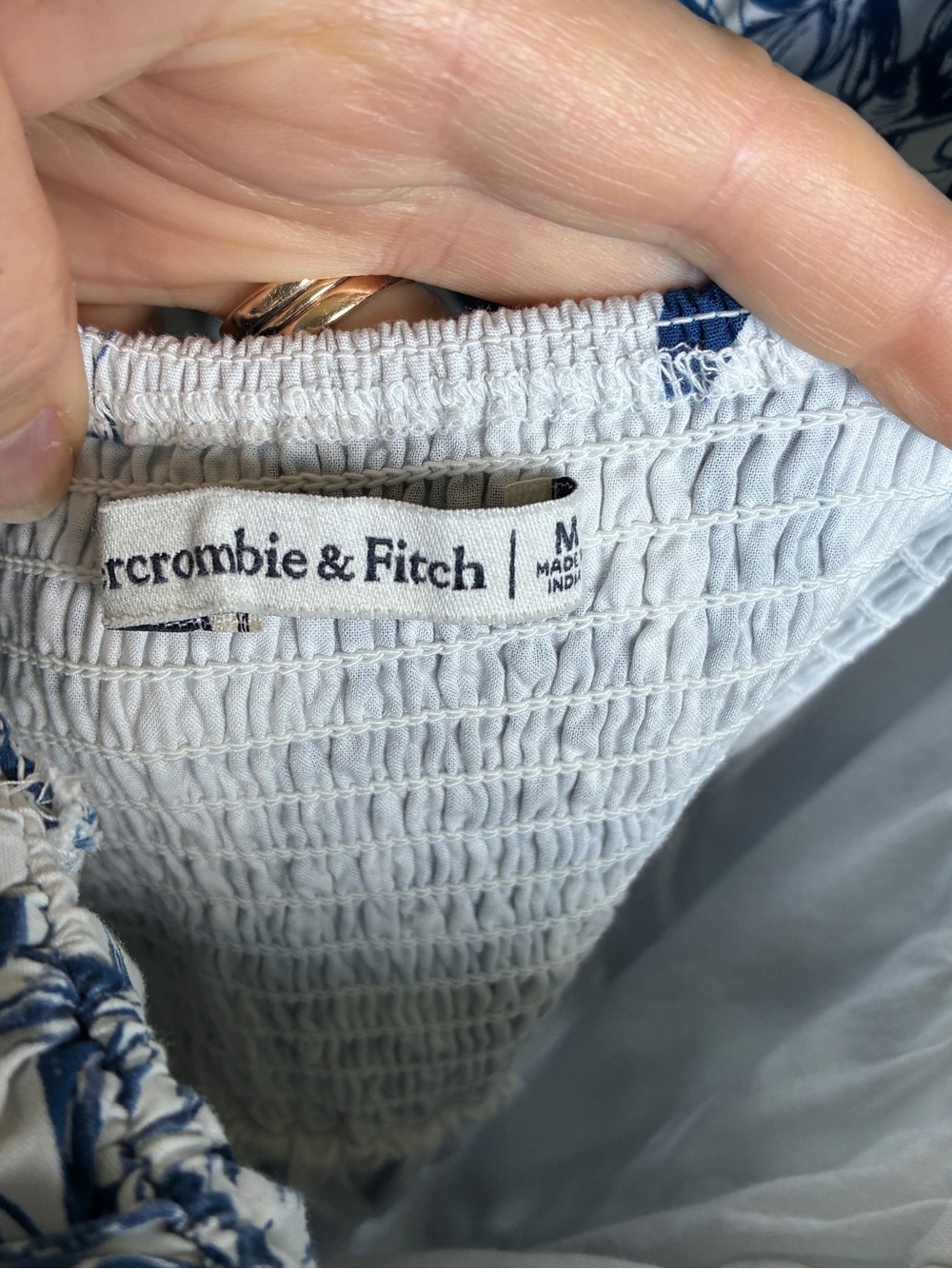 Abercrombie & Fitch White and Blue Floral Mini Dress - Picture 3 of 3